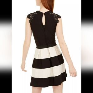 Speechless Lace Dress Stripe Skirt Medium